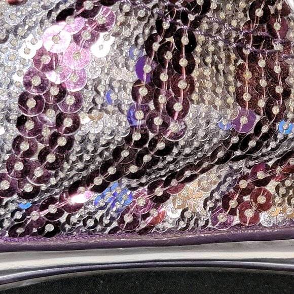 Purple Silver Sequin Converse 9.5 Women Low Top Glitter Festival Tennis Shoes - Picture 9 of 9